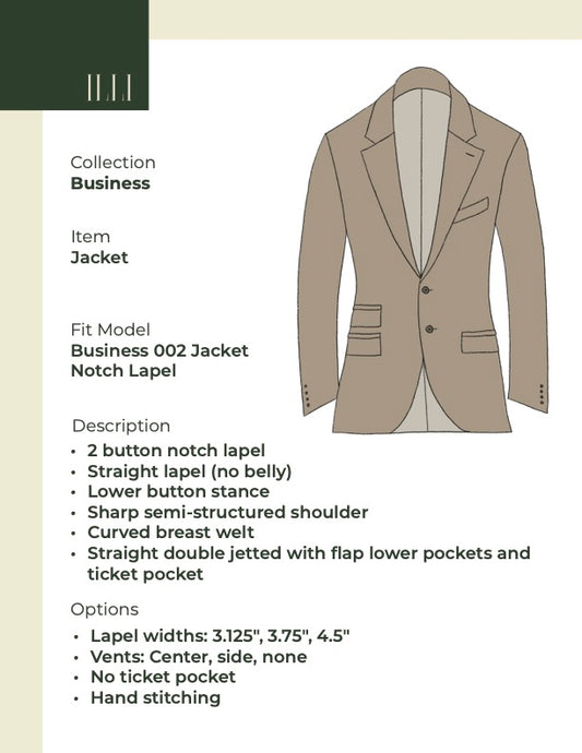 Business 002 Jacket Notch Lapel