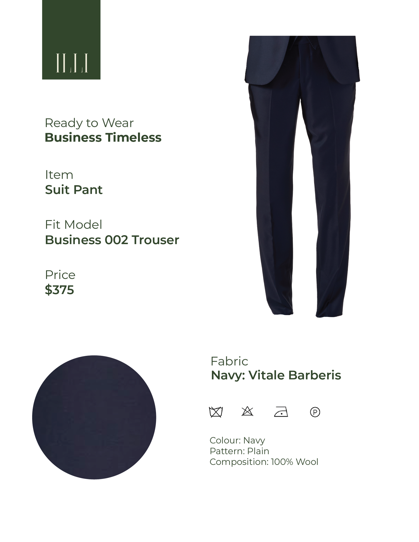 Timeless | Business RTW Suit Pant